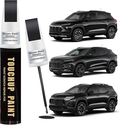 Mosaic Black Metallic(GB8/WA384A) Car Paint Touch Up Pen for Chevy, 2-In-1 Color Accurate Touch Up Car Scratch Repair Paint Exact Match Chevy Series Automotive Scratch Remover for Nicks & Chips Repair