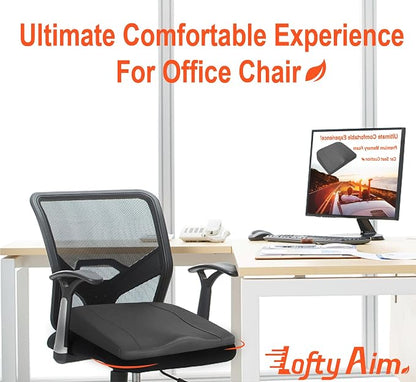 Lofty Aim Car Seat Cushion, Comfort Memory Foam Car Cushions for Driving - Sciatica & Lower Back Pain Relief, Driver Seat Pillow for Auto, Office Chair, Wheelchair - Classic Grey