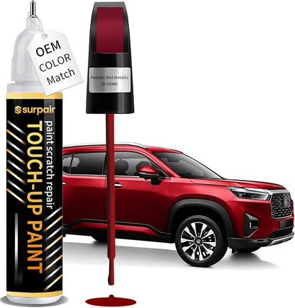 Radiant Red Metallic R-569M Touch up Paint for Honda OEM Color Match Car Scratch Repair Kit for Nicks & Chips Scratches Quick & Easy Paint Fix 2-In-1 Car Scratch Remover Pen