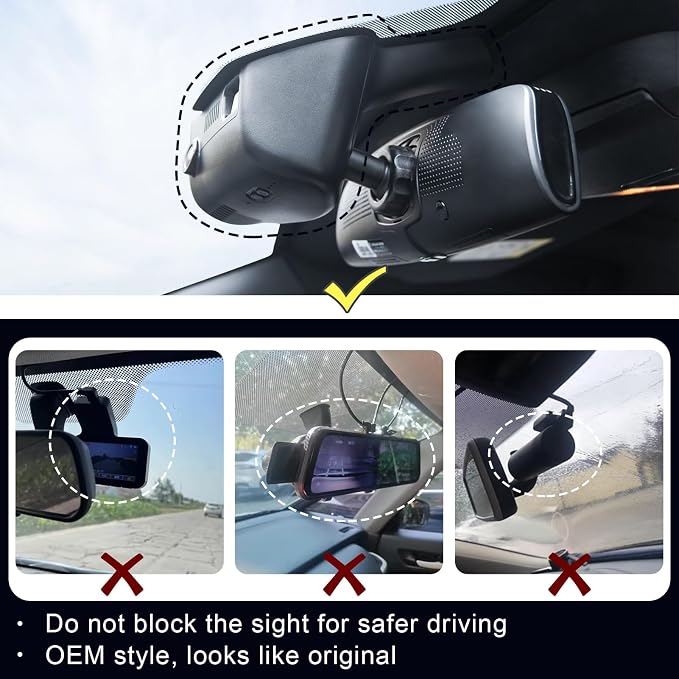 Mangoal 4K Dash Cam Custom for 4th Gen Dodge RAM 1500/2500/3500 2013 2014 2015 2016 2017 2018,(Model C),Check Model Carefully, UHD 2160P Video, App & WiFi, 128GB Card