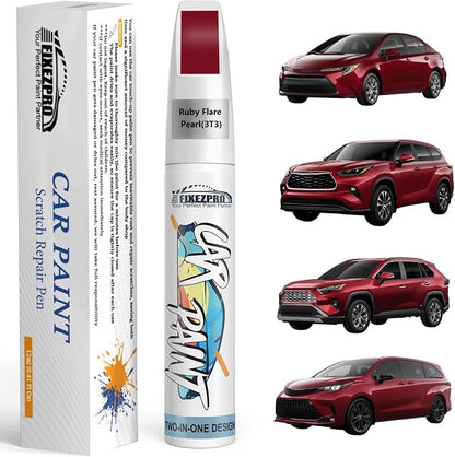 Ruby Flare Pearl Touch Up Paint for Toyota, Color Exact Match Car Paint Scratch Repair Pen Quick & Easy Fix Vehicle Chips and Automotive Nicks Scuff