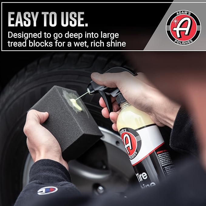 Adam's Polishes Tire Shine Gallon - Spray Tire Dressing W/ SiO2 for Non Greasy Car Detailing |Use W/Tire Applicator After Tire Cleaner & Wheel Cleaner,Gives A Ceramic Coating Wax