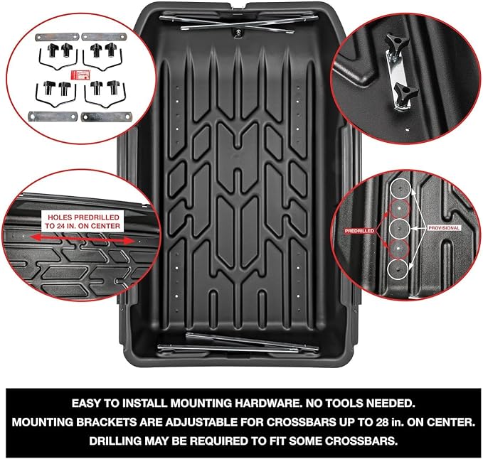 JEGS Rooftop Cargo Carrier for Car Storage - Small Roof Rack Cargo Carrier - Heavy Duty Weatherproof Storage - Made in USA - 10 Cubic Ft - 110 Lb Capacity - Zero Tool Easy Assembly - Aero Design