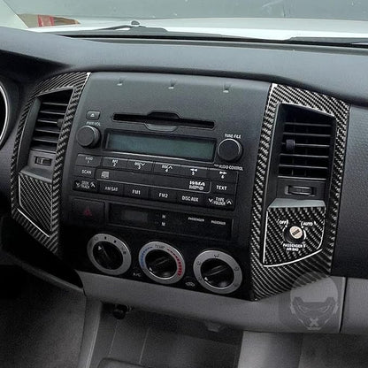 NVCNX Real Premium Carbon Fiber for Toyota 2nd Gen Tacoma Accessories 2005-2011 2006 2007 2008 2009 2010 Car Dash Center Air Vent Panel Cover Interior Trim Thick Overlay Sticker Decal 4PCs - Style A