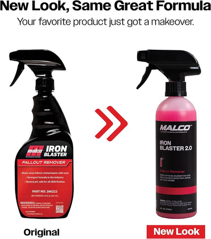Malco Iron Blaster Fallout Remover - Dissolves Contaminants from Vehicles Such as Rail Dust, Industrial Fallout and Iron Deposits/Restores Paint to a Bright Finish / 16 Oz. (263016)