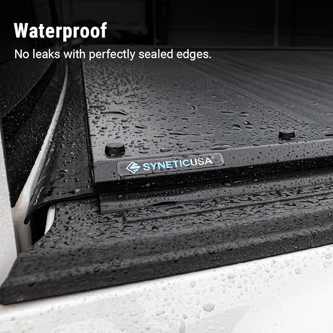Syneticusa Power Retract Retractable Hard Ford F-150 Tonneau Cover for (2004–2026) 5.5' ft | 2025 f150 Bed Cover Keyless Auto-Retract Design | Low-Profile, Clamp-On Install, Corrosion-Free Matte Black