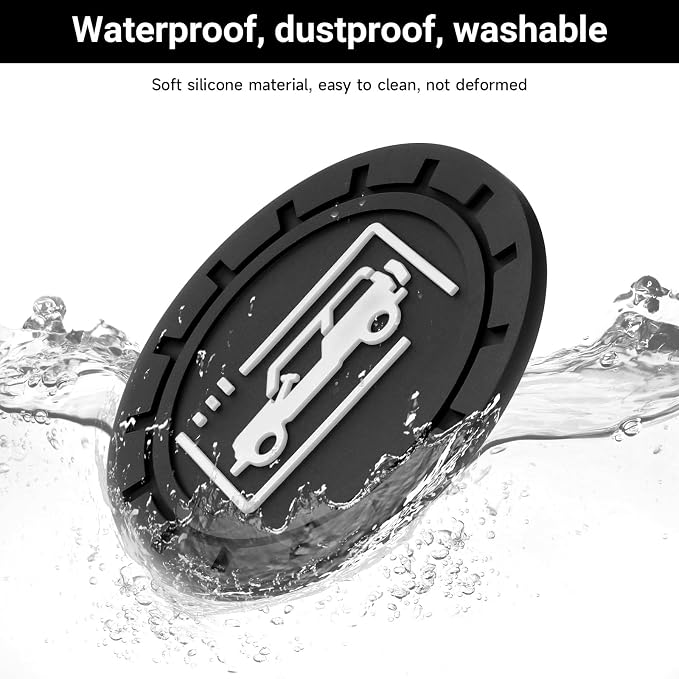 Car Cup Holder Coasters for Jeep Wrangler JL JK JLU and Jeep Gladiator JT Accessories Universal Car Cup Non-Slip Silicone Holder Coasters Interior Accessories (Black White)