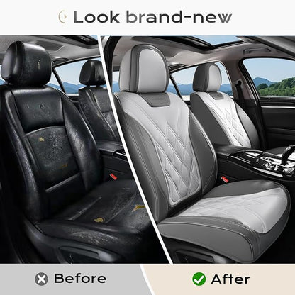 Coverado Car Seat Covers, Front Covers for Cars, Car Seat Cover Front Seats, Car Seat Protector Waterproof, Leather Car Seat Cushion, Universal Interior Covers Seat Protectors for Most Cars