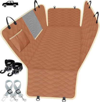 Lassie XL Truck Dog Seat Cover Back Seat with 2 Seat Belts, Dog Car Hammock for Large SUV and Trucks Compatible with F150 F250/Chevrolet Silverado/Ram Pickup/GMC Sierra/Toyota Tundra and Crew Cab