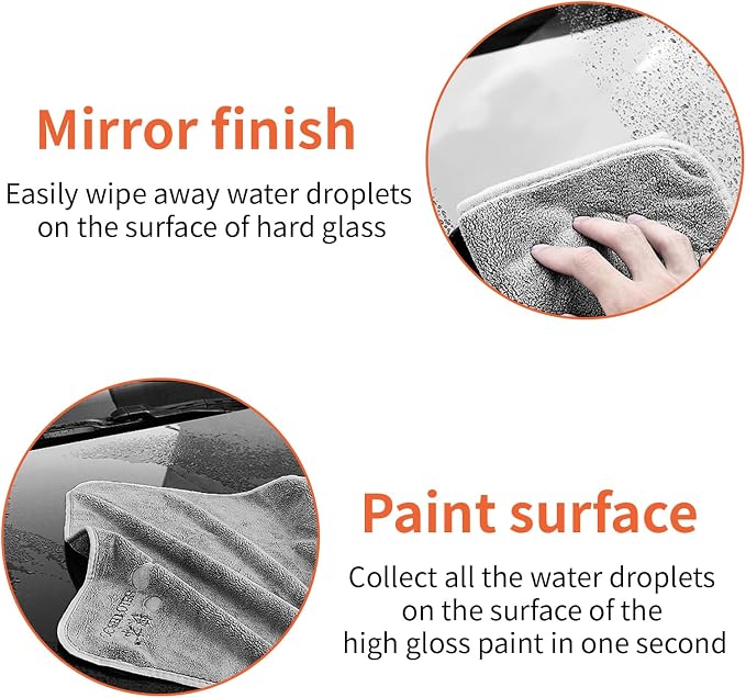 1 Pack 2 Pcs Microfiber Towels for Cars, Car Drying Towel,11.8in*23.6in Highly Absorbent Drying Towel, Suitable for Cars, Trucks, Suvs, Rvs(Grey)