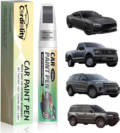 Car Touch Up Paint Carbonized Gray Metallic(M7) for Ford, Color Accurate Car Scratch Repair Remover Pen Fix Auto Paint Chips and Nicks