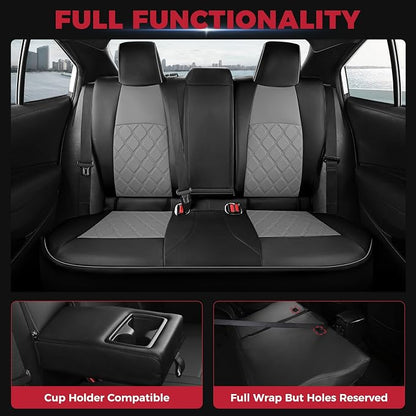 FREESOO for Toyota Corolla Seat Covers 2020-2026 SE/SE Apex Nightshade & 2023-2025 XSE & 2025 FX, Custom Car Seat Covers, Leather Car Seat Cover, Waterproof Seat Covers for Cars, Black Gray Full Set