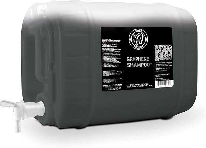 Adam's Polishes Graphene Shampoo 5 Gallon - Graphene Ceramic Coating Infused Car Wash Soap - Powerful Cleaner & Protection In One Step - pH Neutral, High Suds For Foam Cannon & Gun, Detailing Bucket