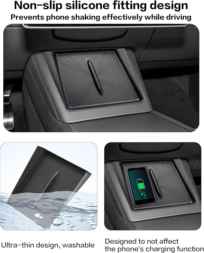 for Tesla Model Y 2025 2026 Juniper & Model 3 2024 Highland Center Console Organizer [Double Layer Space, Slide Smoothly (Model 3&y, 4P)