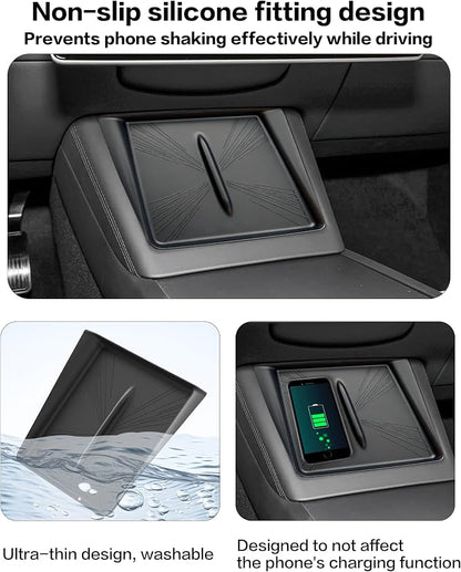for Tesla Model Y 2025 2026 Juniper & Model 3 2024 Highland Center Console Organizer [Double Layer Space, Slide Smoothly (Model 3&y, 4P)