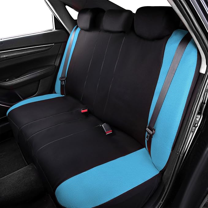 Flying Banner Butterfly car seat Covers ful Set Fashion Universal Lady Woman Female Rear Bench Split Colorized (Full Set, Mint Blue)