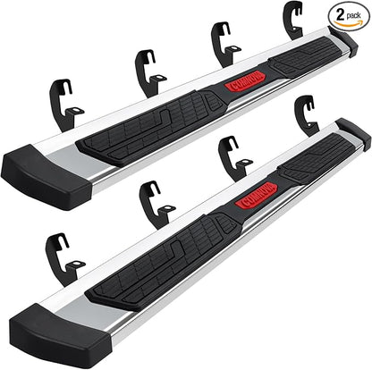 COMNOVA Running Boards Compatible with 2015-2026 Chevy Colorado/GMC Canyon Crew Cab, 6 Inch Colorado Side Steps Nerf Bars, High Light Stainless Steel Step Bars with Non-Slip Plastic Pads.