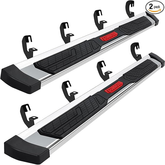 COMNOVA Running Boards Compatible with 2015-2026 Chevy Colorado/GMC Canyon Crew Cab, 6 Inch Colorado Side Steps Nerf Bars, High Light Stainless Steel Step Bars with Non-Slip Plastic Pads.