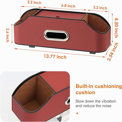 Car Rear Backseat Extra Multifunctional Drink Cup Holder Organizers With Tissue Storage Box Organizer & Hooks For Car Seat Back. Red