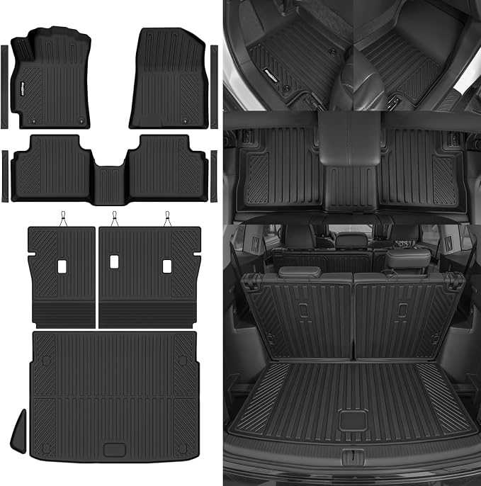 Floor Mats for 2026 Kia K4 Hatchback (Not for K4 Sedan), Trunk Mat and Backrest Mat & Door Sill Guard All Weather TPE Protector for Kia K4 Hatchback Accessories