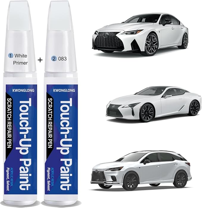 Ultra White 083 Car Touch-Up Paint Compatible with Lexus, 2-in-1 Car Paint Scratch Repair Kit, Quick & Easy Solution to Repair