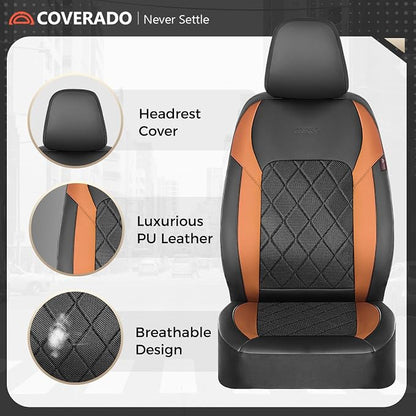 Coverado Car Seat Covers, Seat Covers Full Set, 5 Seats Automotive Seat Cover, Mesh Breathable Seat Protectors, Universal Fit for Most Cars