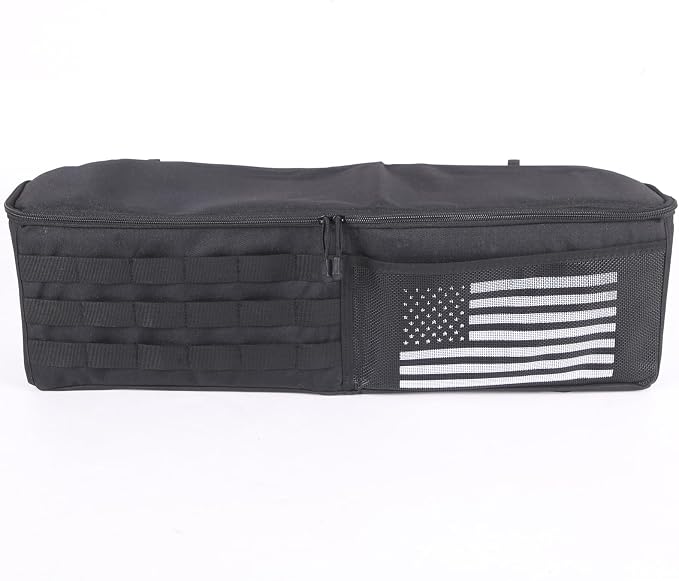 Aunginsy 1PCS Trunk Organizer Compatible with Toyota FJ Cruiser 2007-2021+, Car Right Side Trunk Storage Bag Backseat Hanging Storage Multi-Compartment Space Saving Accessories, With USA Flag Pattern