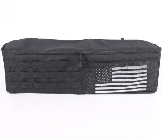 Aunginsy 1PCS Trunk Organizer Compatible with Toyota FJ Cruiser 2007-2021+, Car Right Side Trunk Storage Bag Backseat Hanging Storage Multi-Compartment Space Saving Accessories, With USA Flag Pattern