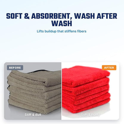 Chemical Guys Microfiber Wash Detergent, Concentrated, Fresh Citrus, 32 oz | Microfiber-safe concentrate for towels, mitts, and pads; lifts dirt, grease, and wax, restores softness, no softener needed