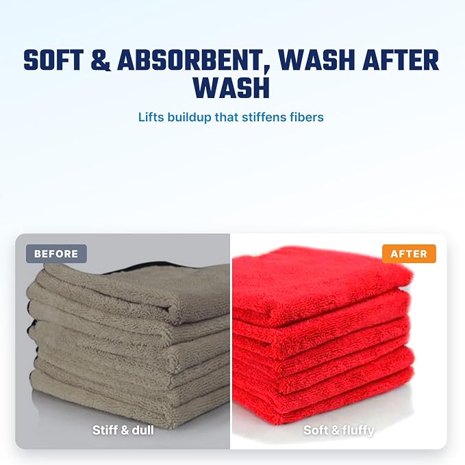 Chemical Guys Microfiber Cleaning Cloth and Car Wash Towel Detergent - Concentrated Cleaner for Towels, Microfiber Cloths, and Pads - Removes Dirt, Wax, Grease, Stains, Orange Scent - 16 oz | Microfiber-safe concentrate for towels, mitts, and pads; lif...