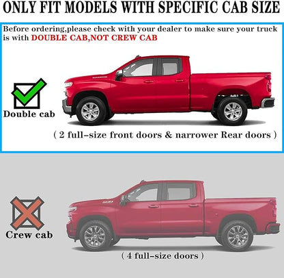 COMNOVA 6 Inches Double Cab Running Boards for 2019-2026 Chevy Silverado/GMC Sierra 1500 Double Cab, 2020-2026 Silverado/Sierra 2500HD 3500HD, Carbon Steel Silverado Running Boards Side Steps.