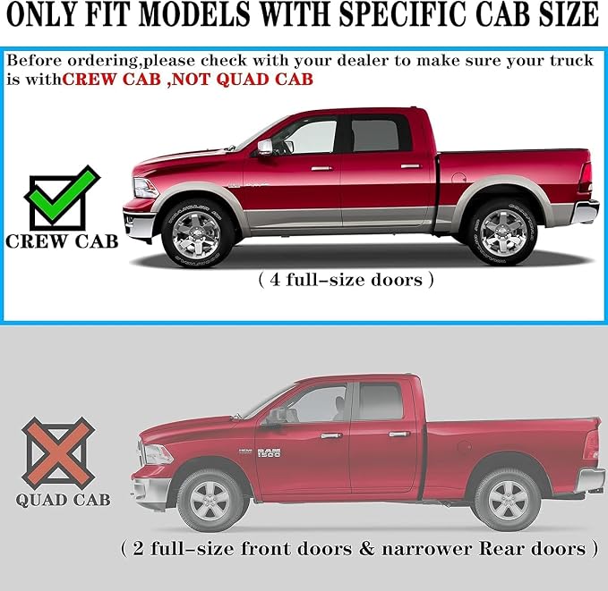 COMNOVA Running Boards Compatible with 2019-2026 Ram 1500 Crew Cab (excl. Classic/2500/3500), 6 Inch Ram 1500 Rock Sliders Nerf Bars Step Bars Made with High Light Stainless Steel.