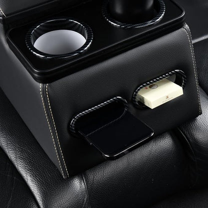 Coverado Car Center Console, Universal Rear Bench Seat Consoles, Truck Seat Organizer and Storage, Back Seat Car Organizer with Cup Holder, Central Armrest Box (Regular, Black)