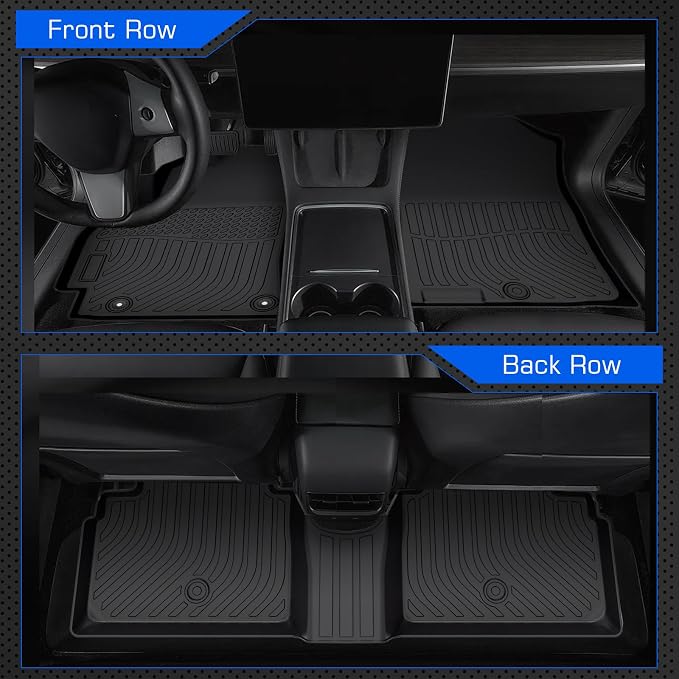 Floor Mats & Cargo Mats Set for Hyundai Elantra Hybrid 2021-2025 2026, All Weather Floor Liners Anti-Slip Car Full Set Floor Liners Custom Automotive Floor Mats TPE with Front & 2nd Row & Trunk mat