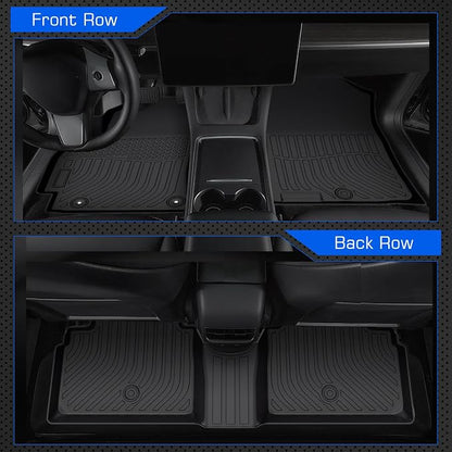 Floor Mats & Cargo Mats Set for Hyundai Elantra Hybrid 2021-2025 2026, All Weather Floor Liners Anti-Slip Car Full Set Floor Liners Custom Automotive Floor Mats TPE with Front & 2nd Row & Trunk mat