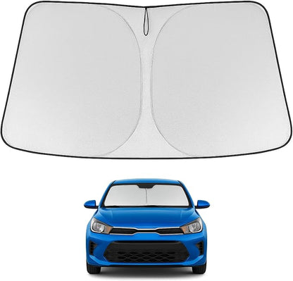 Proadsy 2026 Upgrade Windshield Sun Shade Custom Fit 2018-2023 Kia Rio Foldable Front Sunshade Protector Sun Visor Blocks UV Rays Keep Car Cooler