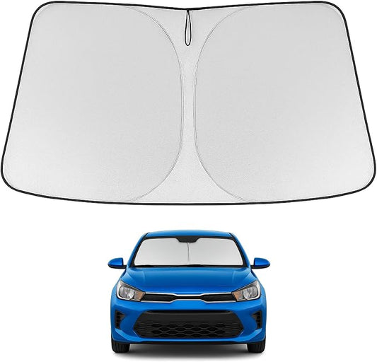 Proadsy 2026 Upgrade Windshield Sun Shade Custom Fit 2018-2023 Kia Rio Foldable Front Sunshade Protector Sun Visor Blocks UV Rays Keep Car Cooler
