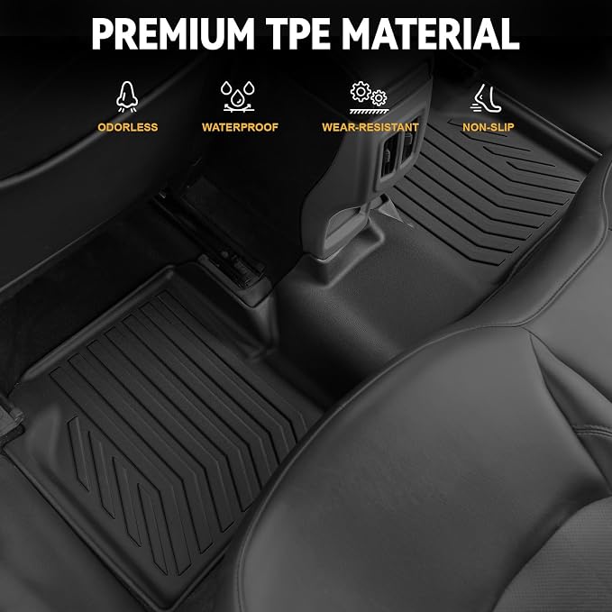 Floor Mats for Jeep Compass 2017-2026, All Weather Floor Mats Cargo Liner with Backrest Protectors and Door Sill Guards Accessories, Full Coverage Set (Fit New Body Style 2nd Generation)
