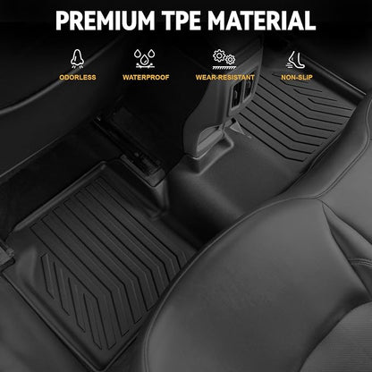Floor Mats for Jeep Compass 2017-2026, All Weather Floor Mats Cargo Liner with Backrest Protectors and Door Sill Guards Accessories, Full Coverage Set (Fit New Body Style 2nd Generation)