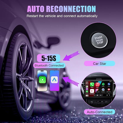 2 in 1 Wireless CarPlay Adapter & Android Auto Adapter Converts Factory Wired CarPlay to Wireless Dongle for OEM Cars from 2016,iPhone iOS 10+/Android 11+(Silver Gray) (Grey)