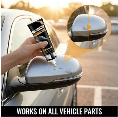 Car Scratch Remover Wax & Repair Paste - Erases Scuffs in 3 Seconds - Complete Kit with Sponge and Microfiber Cloth for Door Handle Scratches & Swirls - 120ml