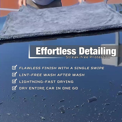 XL Car Drying Towel, 1300 GSM Professional Car Towel with Double Twisted Loop, Car Drying Towels Extra Large Super Absorbent, Microfiber Drying Towels for Cars, Trucks, SUVs - 40"x24", Gray