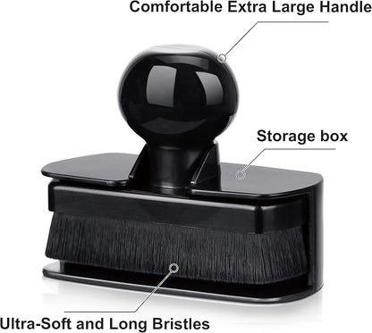 Large Tire Shine Applicator & Bendable Wheel Brush Set for Detailing Cleaning and Tire Shine,Automotive Tire Dressing Applicator Brush with Storage Stand for Tire Detailing & Car Wash Kit,Black-4pcs