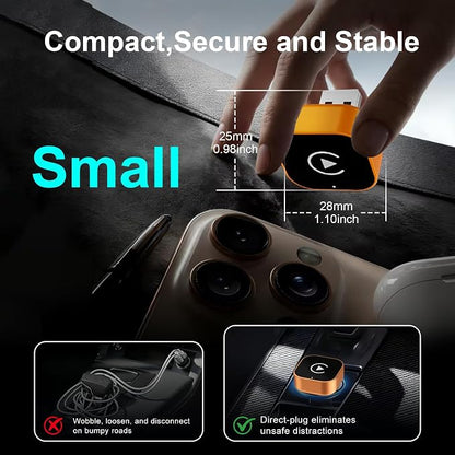 Wireless CarPlay Adapter for Apple iPhone & Android Auto, Mini CarPlay Adapter Convert Wired to Wireless,Plug & Play, Auto-Connect, No Delay, BT 5.4, 2.4G/5G WiFi [2026 Upgraded]