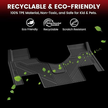 LASFIT Floor Mats for Freightliner Cascadia 2008-2017, All-Weather Protection TPE Car Liners for Freightliner Cascadia Accsessories, Black, Easy to Clean,Only Fit Sleeper Cab Not Fit Day Cab
