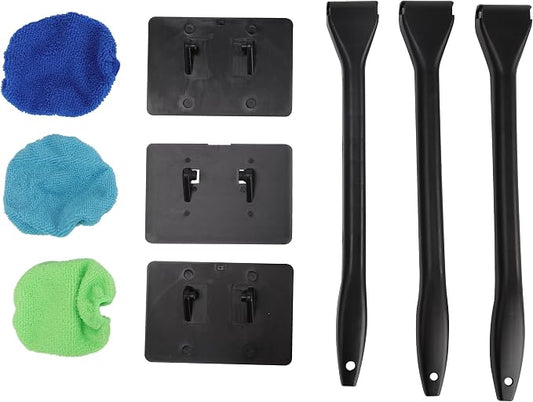 Car Windshield Cleaning Tool Fit for Auto Glass Wiper with 3X Washable Microfiber Pads and Handle Extendable
