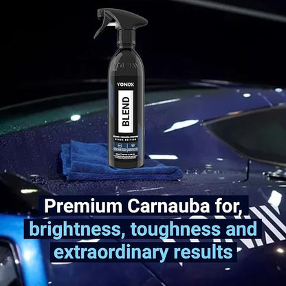 Vonixx Blend Ceramic & Carnauba Spray Wax - Black Edition | Deep Shine for Dark Paints | Superior Automotive Care Solution | Conceals Swirls and Scratches | Car wax Essential | 16.9 fl oz (500 ml)