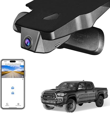 Mangoal 4K Dash Cam Custom fit for Toyota Tacoma 2018 2019 2020 2021 2022 2023(Model A),Limited TRD Sport Off-Road Pro SR5 SR,Integrated OEM Look,UHD 2160P Video,App & WiFi, GPS, 64GB Card