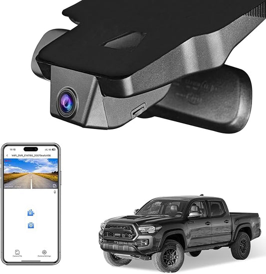 Mangoal 4K Dash Cam Custom fit for Toyota Tacoma 2018 2019 2020 2021 2022 2023(Model A),Limited TRD Sport Off-Road Pro SR5 SR,Integrated OEM Look,UHD 2160P Video,App & WiFi, GPS, 64GB Card
