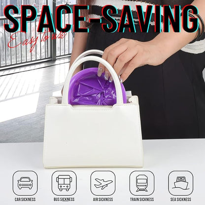 YGDZ Barf Bags, 15 Pack Vomit Bags Disposable Throw Up Emesis Bags Puke Nausea Bags for Travel Motion Sickness, Car & Aircraft, Purple